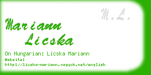 mariann licska business card